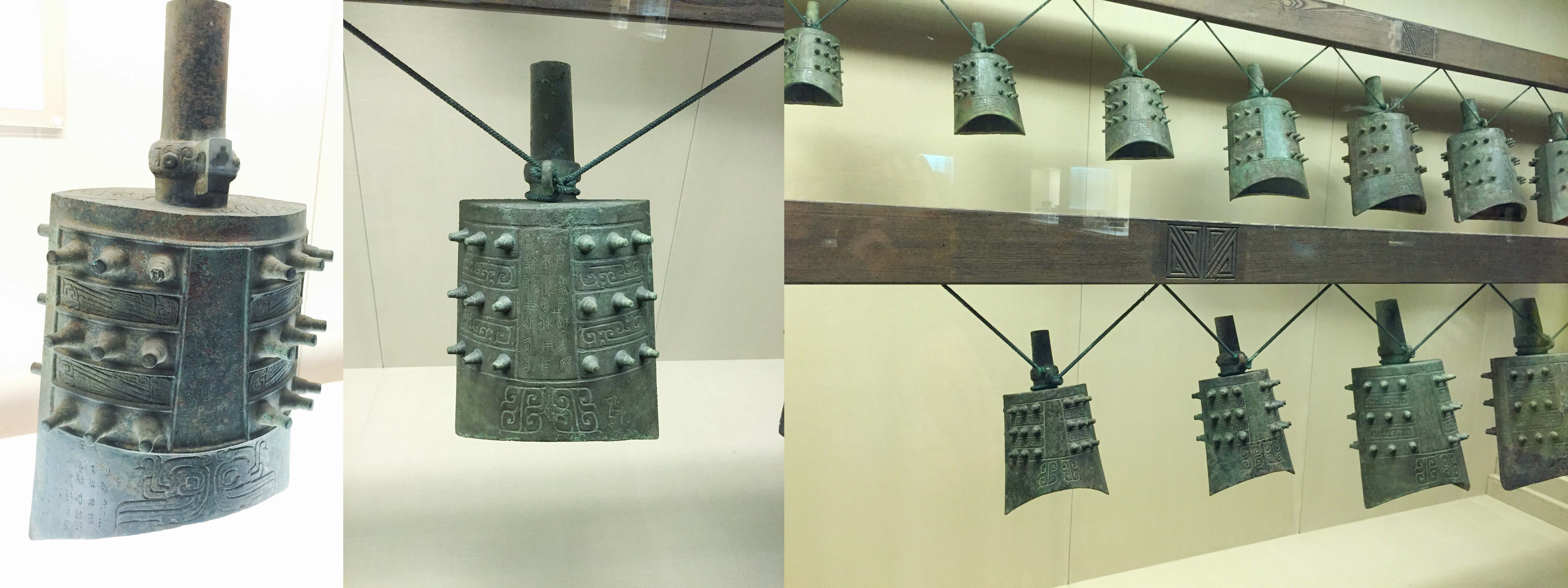 梁其钟,西周晚期(公元前9世纪上半叶-前771年) 晋侯鱼木钟,西周厉王(公元前9世纪中叶)